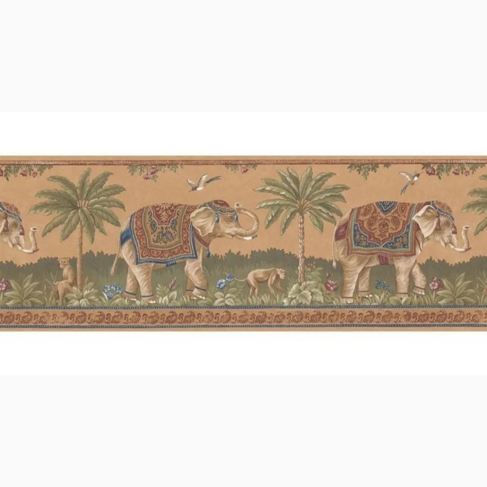 Wallpaper Border Elephant African Tribal